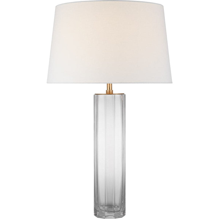 Freeya Large Table Lamp-Visual Comfort-VISUAL-CHA 8435CG-L-Table LampsClear Glass with Linen Shade-1-France and Son