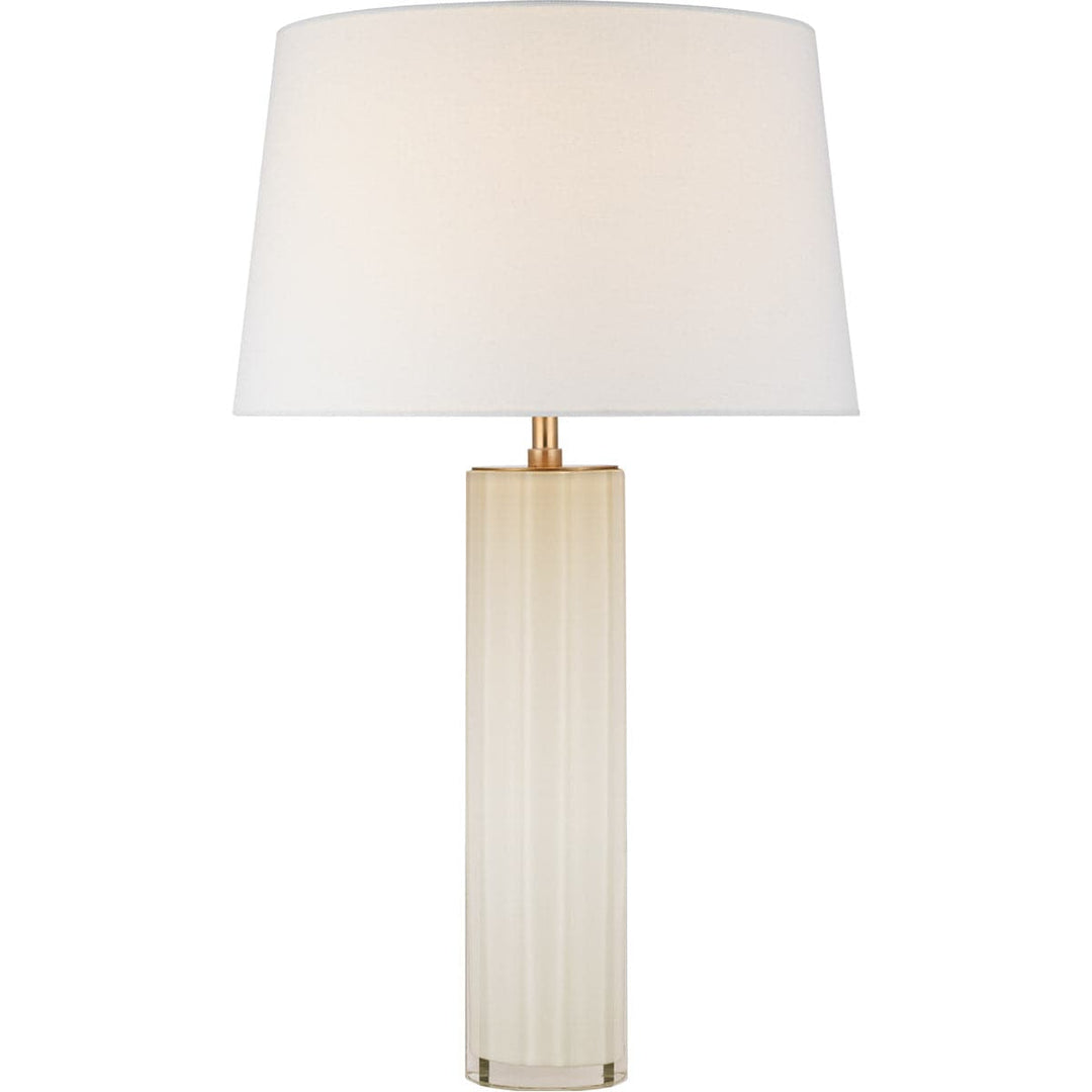 Freeya Large Table Lamp-Visual Comfort-VISUAL-CHA 8435WG-L-Table LampsWhite Glass with Linen Shade-3-France and Son