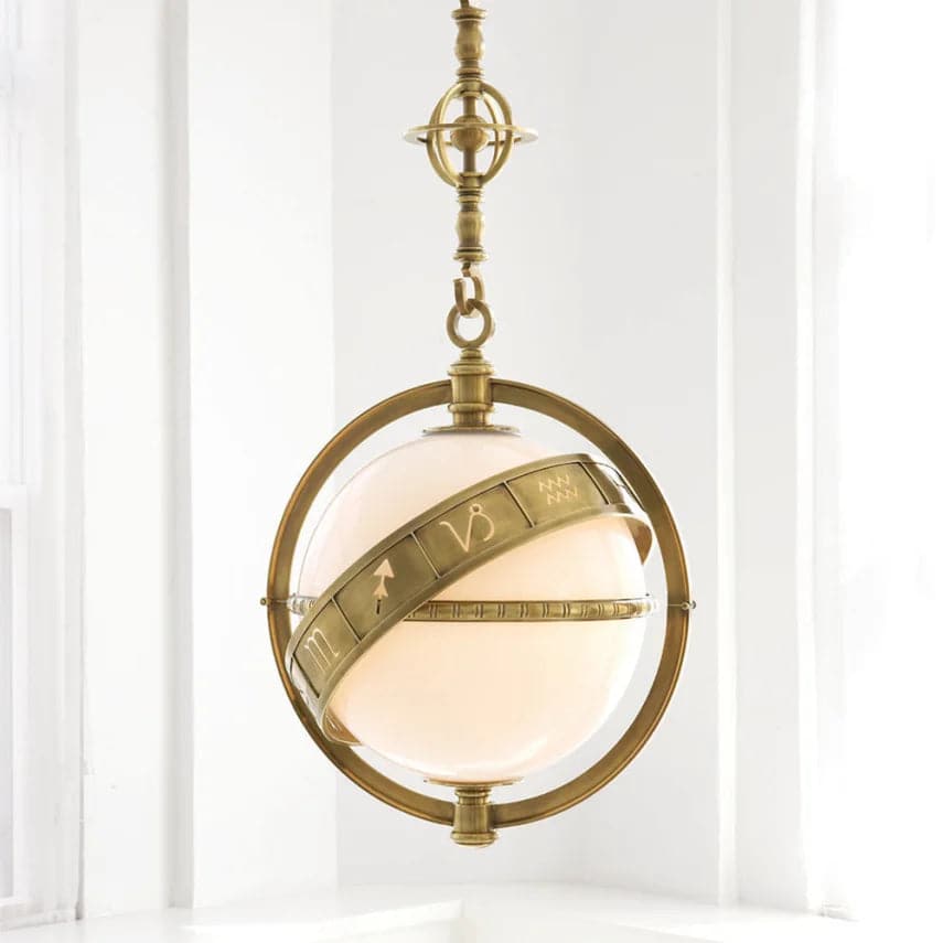 Zoody Lantern-Visual Comfort-VISUAL-CHC 2112AB-WG-PendantsAntique-Burnished Brass-White Glass-2-France and Son
