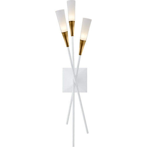 Sloane Triple Tail Sconce-Visual Comfort-VISUAL- CHD 2602WHT-Wall LightingMatte White and Brass-1-France and Son
