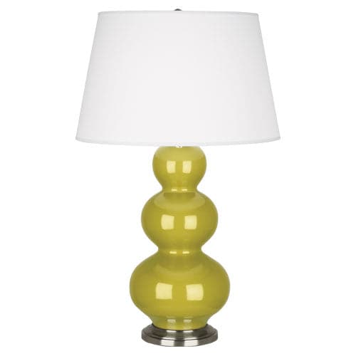 Triple Gourd Table Lamp - Antique Silver 32.75"H-Robert Abbey Fine Lighting-ABBEY-CI42X-Table LampsCitron-24-France and Son