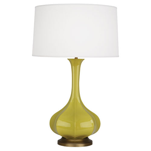 Pike Table Lamp - Aged Brass Base-Robert Abbey Fine Lighting-ABBEY-CI994-Table LampsCitron-7-France and Son