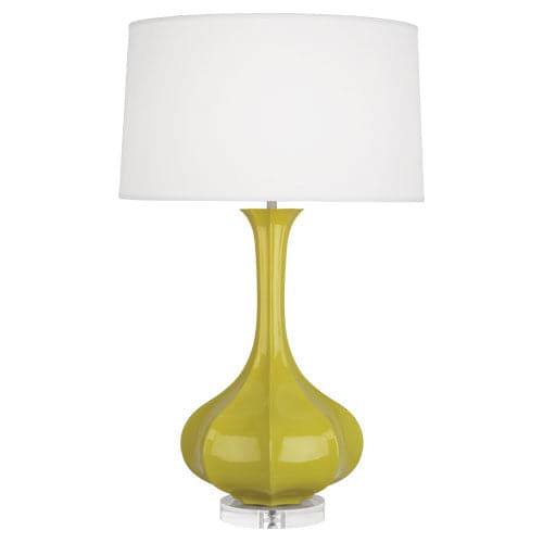 Pike Table Lamp - Lucite Base-Robert Abbey Fine Lighting-ABBEY-CI996-Table LampsCitron-8-France and Son