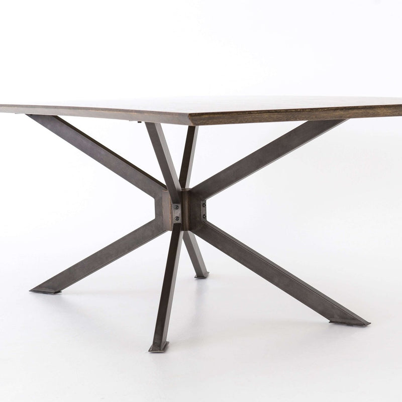 Spider Dining Table-Four Hands-FH-CIMP-105-Dining Tables79"-Bright Brass Clad-Light Rustic Black-9-France and Son