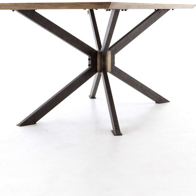 Spider Dining Table-Four Hands-FH-CIMP-105-Dining Tables79"-Bright Brass Clad-Light Rustic Black-5-France and Son