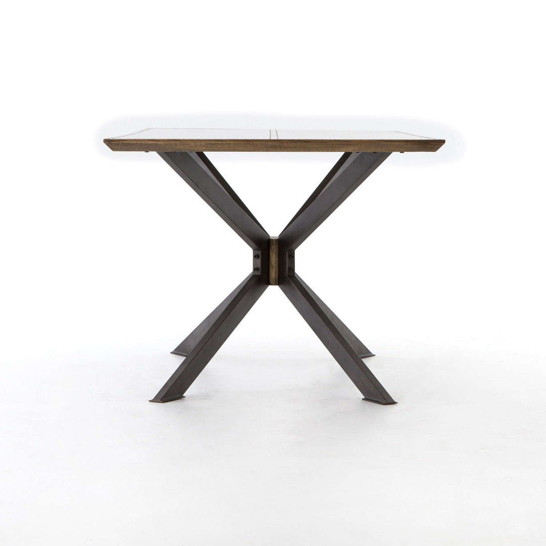 Spider Dining Table-Four Hands-FH-CIMP-105-Dining Tables79"-Bright Brass Clad-Light Rustic Black-7-France and Son