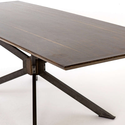 Spider Dining Table-Four Hands-FH-CIMP-105-Dining Tables79"-Bright Brass Clad-Light Rustic Black-17-France and Son
