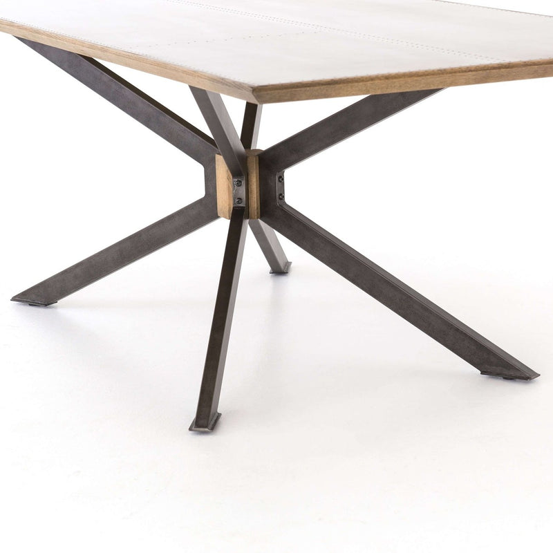 Spider Dining Table-Four Hands-FH-CIMP-105-Dining Tables79"-Bright Brass Clad-Light Rustic Black-11-France and Son