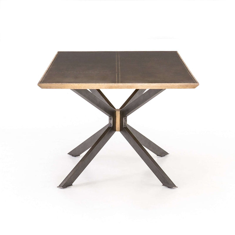 Spider Dining Table-Four Hands-FH-CIMP-105-Dining Tables79"-Bright Brass Clad-Light Rustic Black-12-France and Son