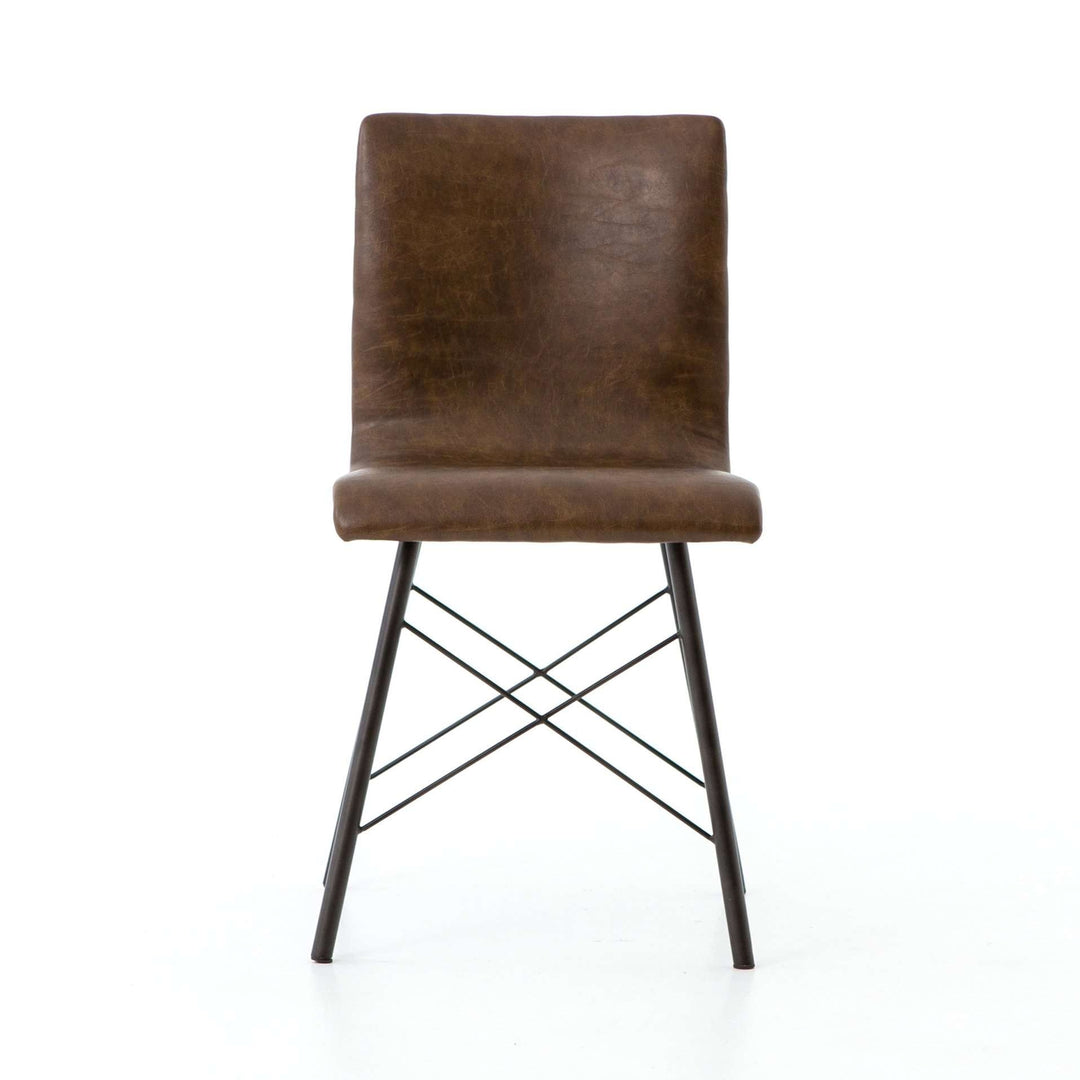 Diaw Dining Chair-Four Hands-FH-CIRD-129A-Dining ChairsDistressed Brown Faux Leather-4-France and Son
