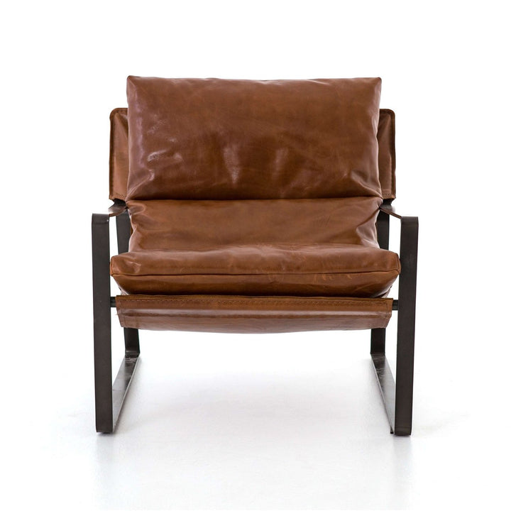 Emmett Sling Chair - Leather-Four Hands-FH-105995-010-Lounge ChairsDakota Tobacco-7-France and Son