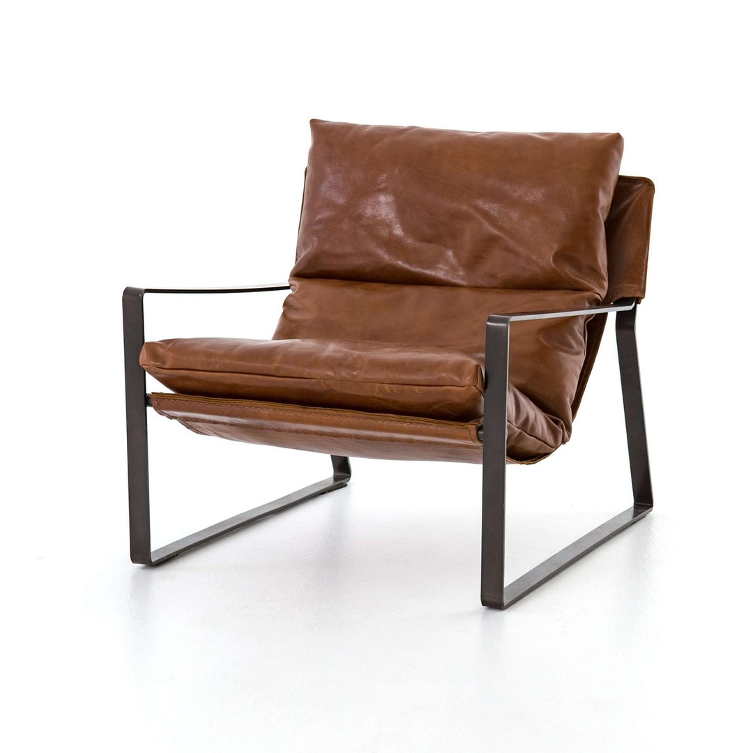 Emmett Sling Chair - Leather-Four Hands-FH-105995-010-Lounge ChairsDakota Tobacco-1-France and Son