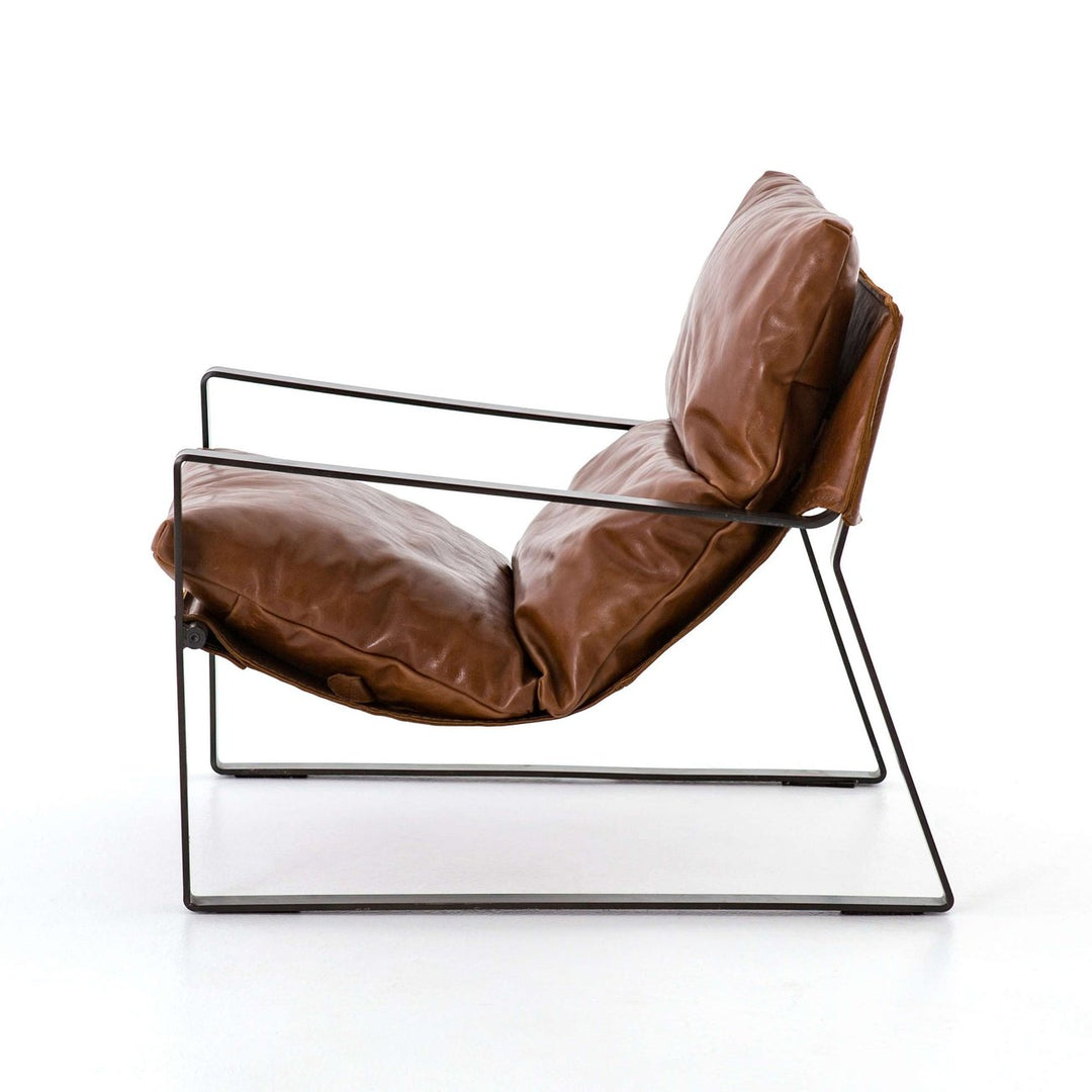 Emmett Sling Chair - Leather-Four Hands-FH-105995-010-Lounge ChairsDakota Tobacco-8-France and Son