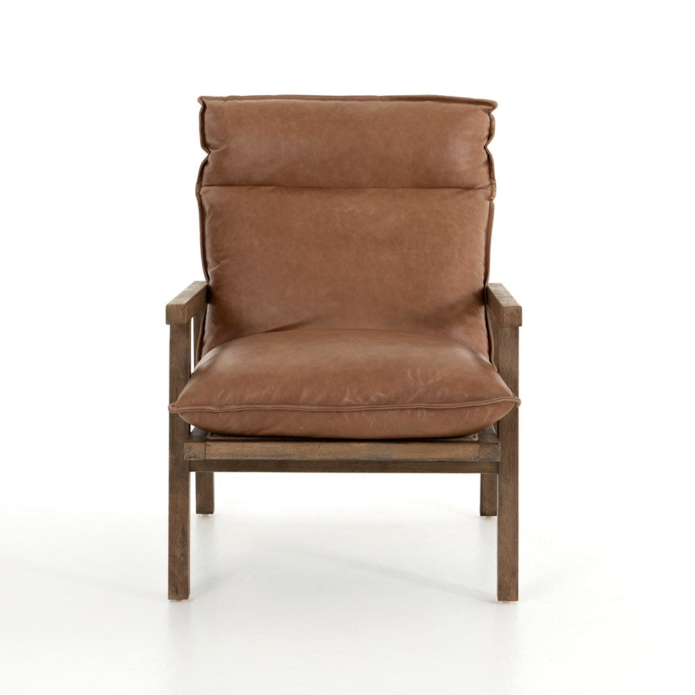 Orion Chair-Four Hands-FH-106093-011-Lounge ChairsNubuck Charcoal Leather-3-France and Son