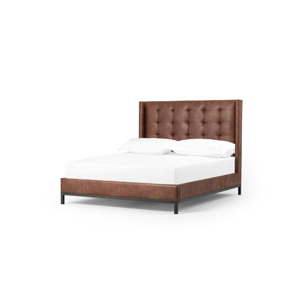 Newhall Bed - Tall-Four Hands-FH-106113-011-BedsKing-Vintage Tobacco-1-France and Son