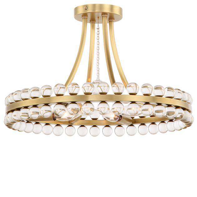 Clover 4 Light Ceiling Mount-Crystorama Lighting Company-CRYSTO-CLO-8894-AG-Flush MountsAged Brass-1-France and Son