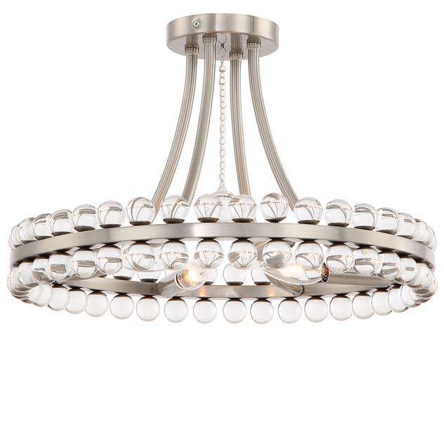 Clover 4 Light Ceiling Mount-Crystorama Lighting Company-CRYSTO-CLO-8894-BN-Flush MountsPolished Nickel-2-France and Son
