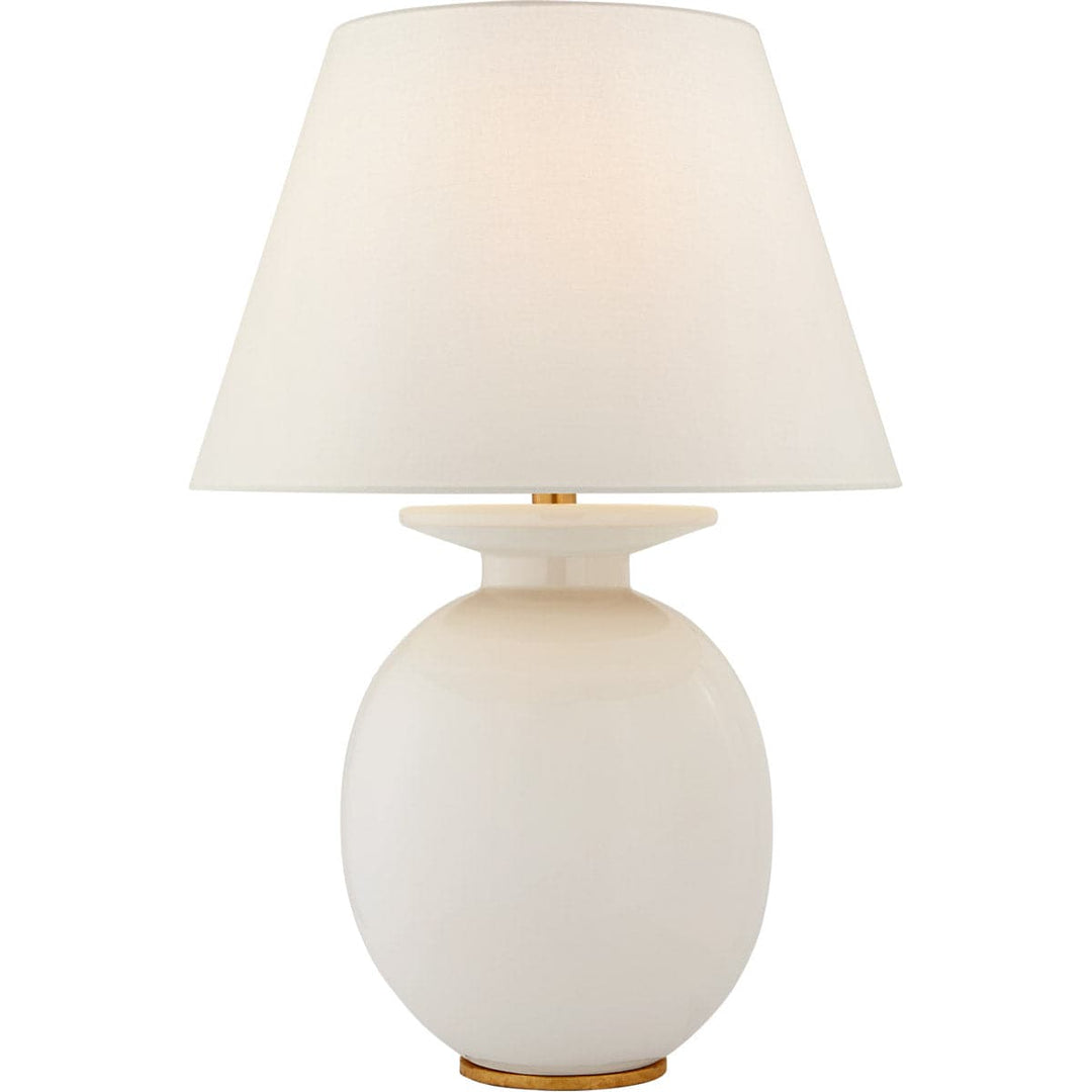 Hadelinde Medium Table Lamp-Visual Comfort-VISUAL-CS 3658IVO-L-Table LampsIvory with Linen Shade-2-France and Son