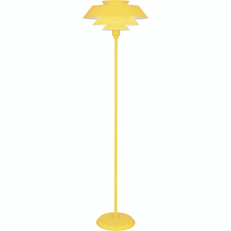 Pierce Floor Lamp-Robert Abbey Fine Lighting-ABBEY-CY978-Floor LampsCanary Yellow Gloss Finish-2-France and Son