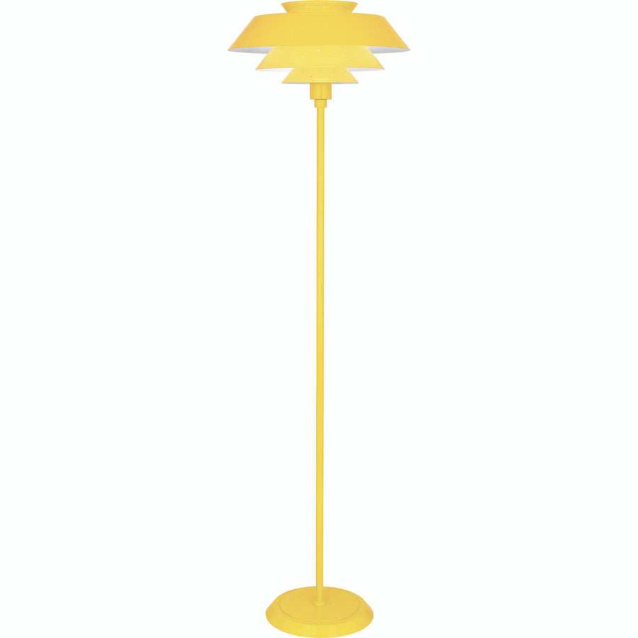 Pierce Floor Lamp-Robert Abbey Fine Lighting-ABBEY-CY978-Floor LampsCanary Yellow Gloss Finish-1-France and Son