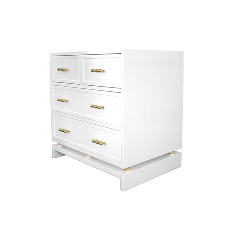 Declan Four Drawer Chest with Gold Leaf Hardware-Worlds Away-WORLD-DECLAN NVY-DressersNavy Lacquer-9-France and Son