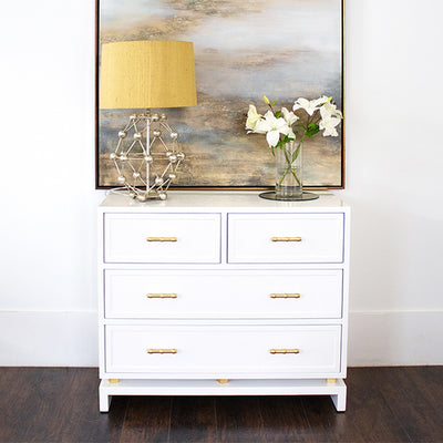 Declan Four Drawer Chest with Gold Leaf Hardware-Worlds Away-WORLD-DECLAN NVY-DressersNavy Lacquer-3-France and Son