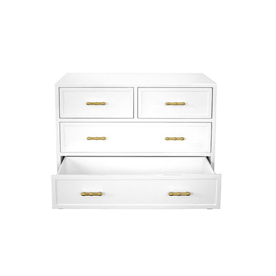 Declan Four Drawer Chest with Gold Leaf Hardware-Worlds Away-WORLD-DECLAN NVY-DressersNavy Lacquer-10-France and Son
