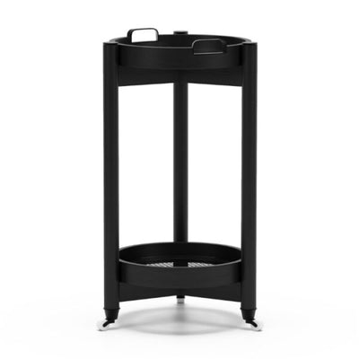 Trio Round Bar Cart – Natural-Union Home Furniture-UNION-DIN00236-Side TablesCharcoal Oil Finish-Black powder coat-2-France and Son