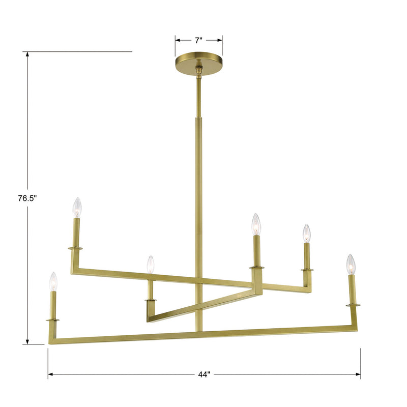 Dante 6 Light Chandelier-Crystorama Lighting Company-CRYSTO-DNT-6046-AG-Chandeliers-4-France and Son