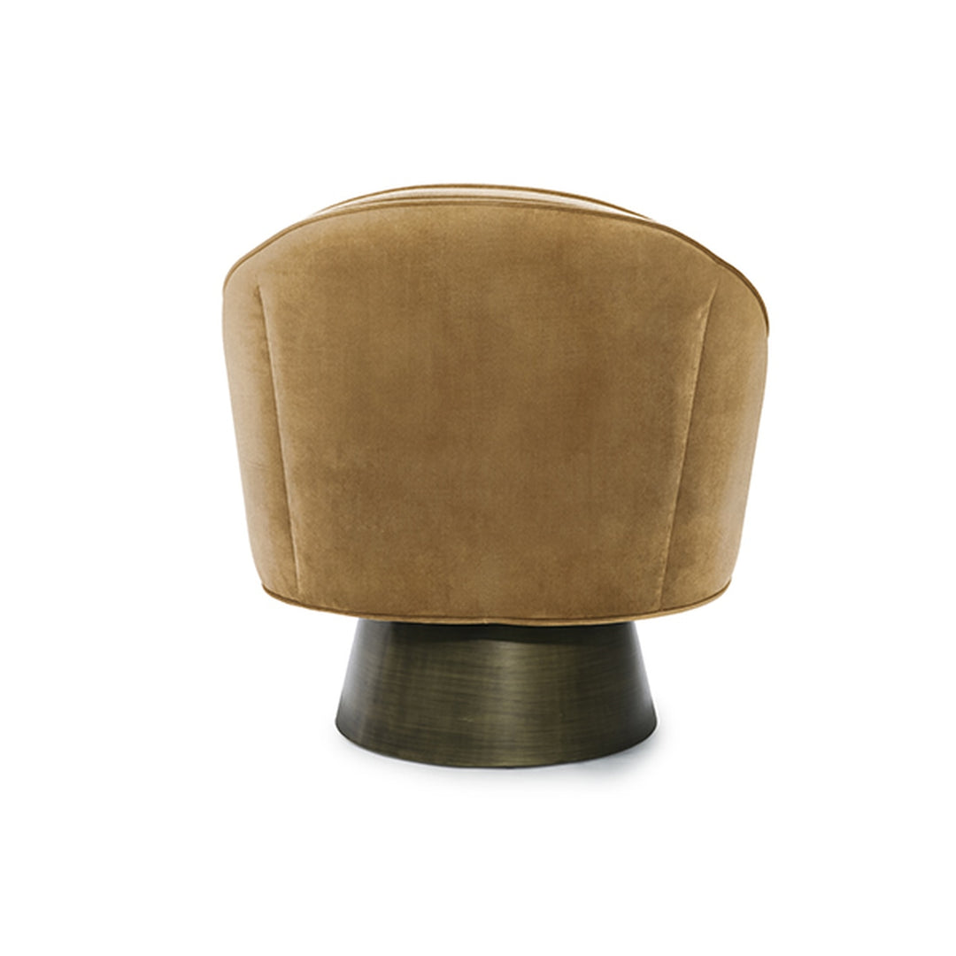 Dominic Modern Swivel Chair with Bronze Base-Worlds Away-WORLD-DOMINIC CML-Lounge ChairsCAMEL VELVET-7-France and Son