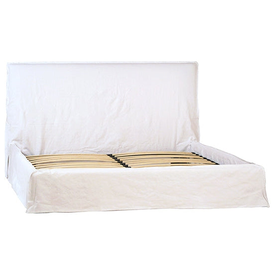Whitney bed white fabric-Dovetail-DOVE-DOV3145EK-BedsEast King-1-France and Son