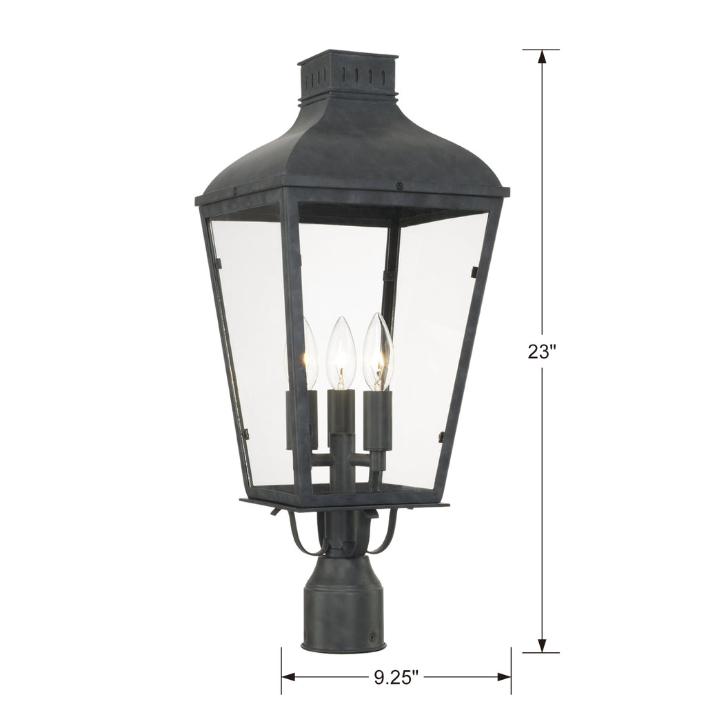 Dumont Outdoor 3 Light Post Mount-Crystorama Lighting Company-CRYSTO-DUM-9807-GE-Chandeliers-2-France and Son