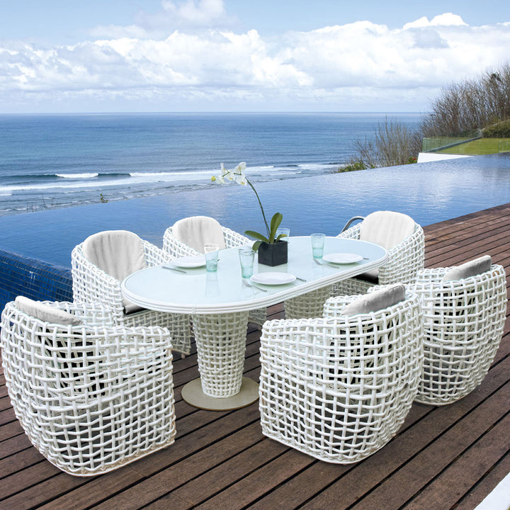Dynasty Oval Dining Table by Skyline Design-Skyline Design-SKYLINE-22460-BM-Set-Outdoor Dining TablesBlack Mushroom-2-France and Son