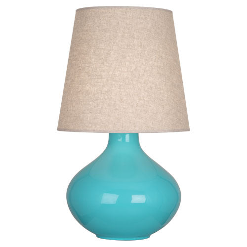 June Table Lamp - Buff Linen Shade-Robert Abbey Fine Lighting-ABBEY-EB991-Table LampsEgg Blue-10-France and Son