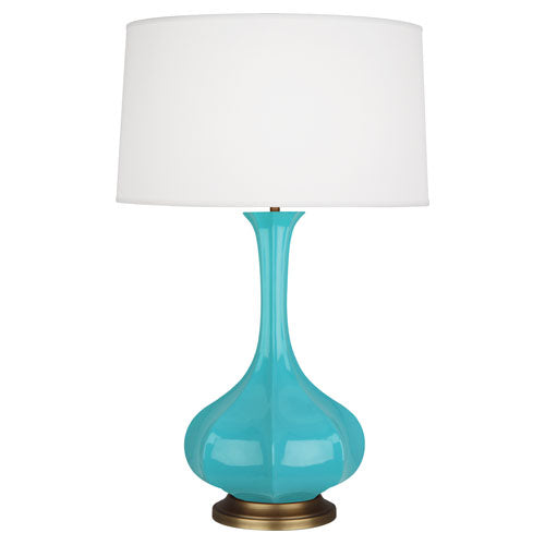 Pike Table Lamp - Aged Brass Base-Robert Abbey Fine Lighting-ABBEY-EB994-Table LampsEgg Blue-24-France and Son