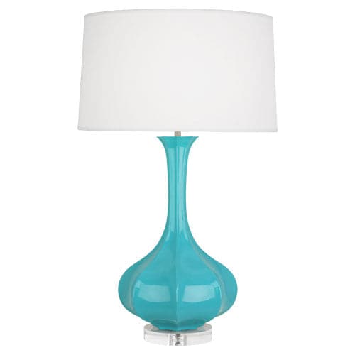 Pike Table Lamp - Lucite Base-Robert Abbey Fine Lighting-ABBEY-EB996-Table LampsEgg Blue-12-France and Son