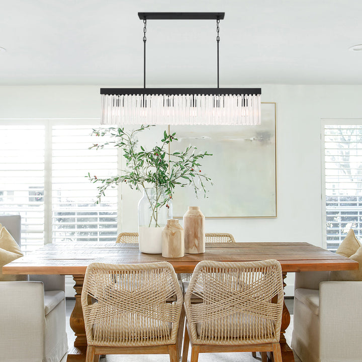 Emory 6 Light Linear Chandelier-Crystorama Lighting Company-CRYSTO-EMO-5407-BF-ChandeliersBlack-3-France and Son