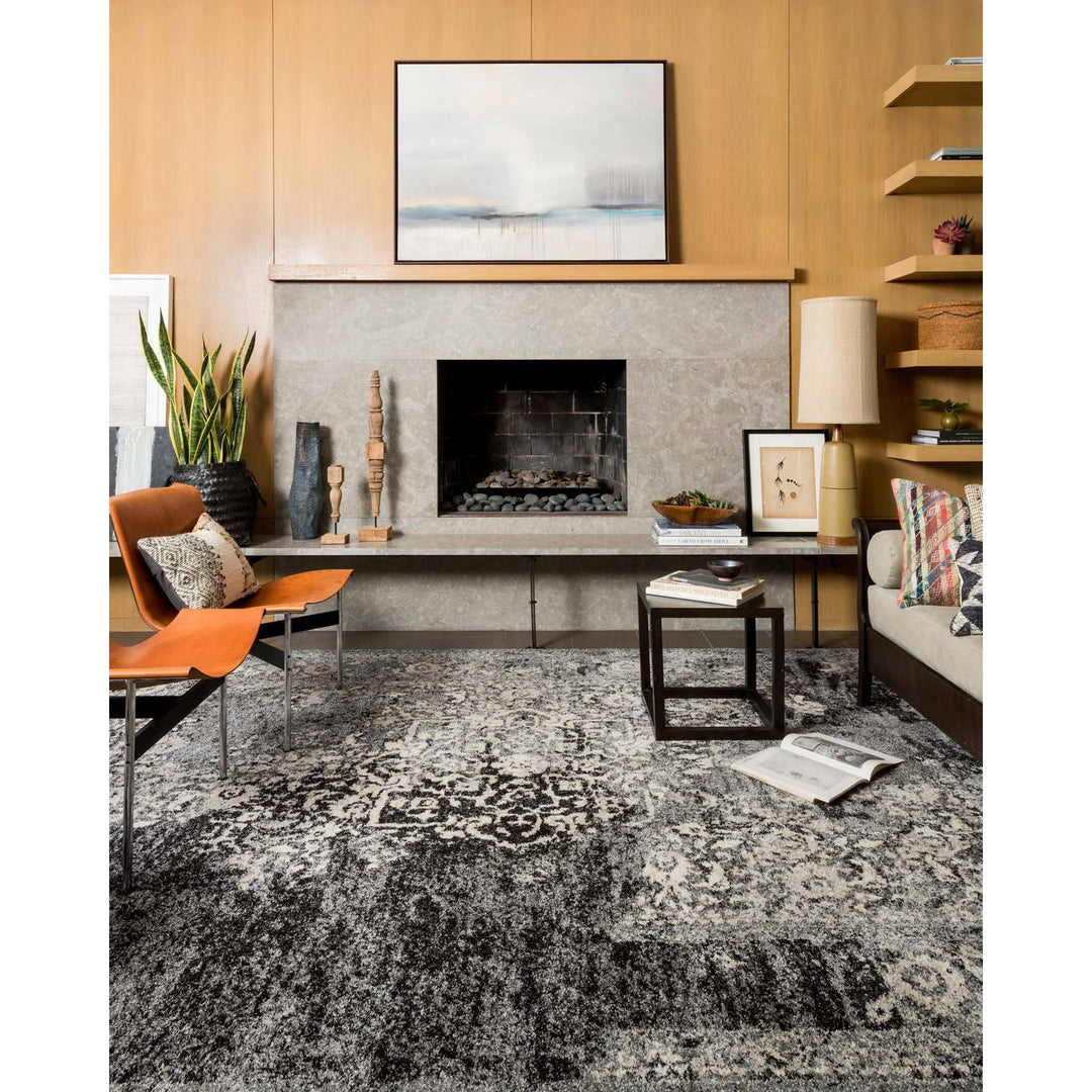 Emory EB-01 Black / Ivory Area Rug-Loloi-LOLOI-EMOREB-01BLIV2577-Rugs2'-5" x 7'-7"-2-France and Son