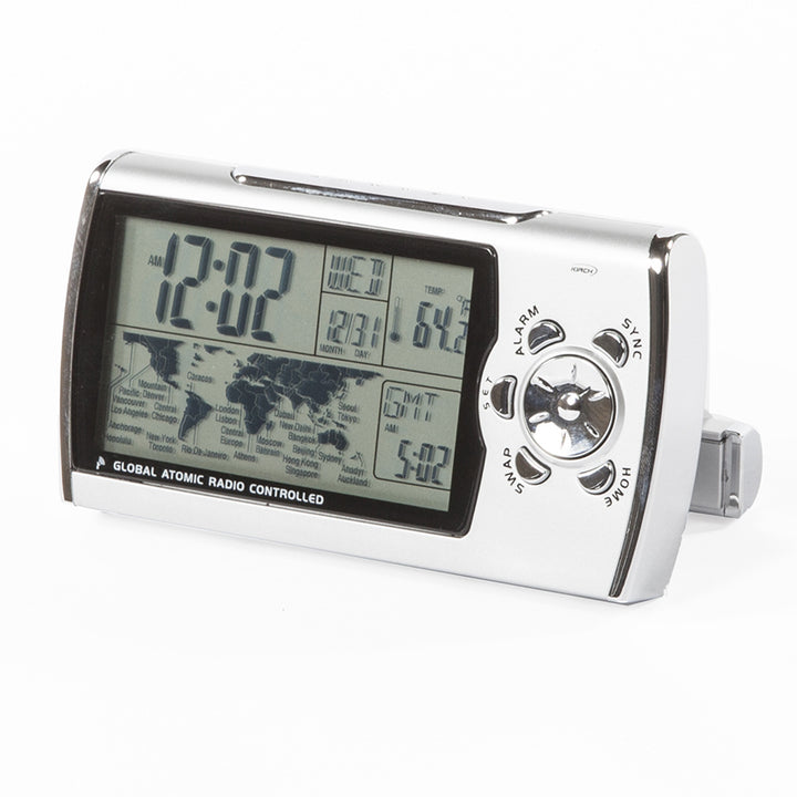 Portable Atomic Clock with Radio and Worldtime-France & Son-EX303SX-Clocks-3-France and Son