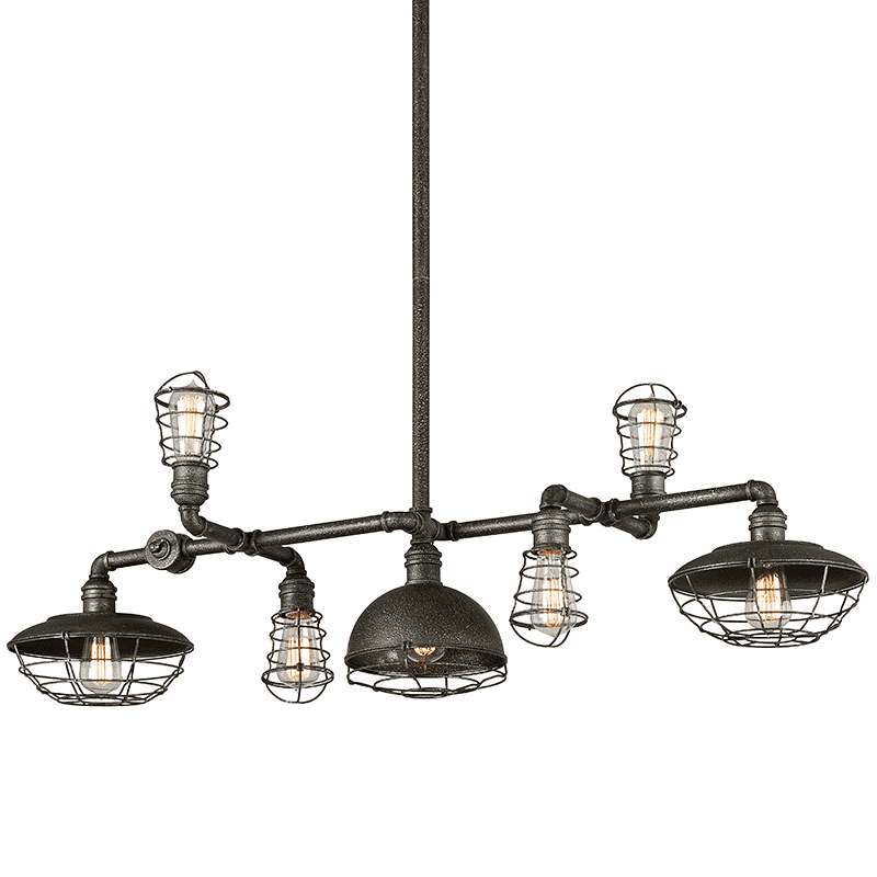 Conduit 7Lt Island Old Silver-Troy Lighting-TROY-F3819-Pendants-1-France and Son