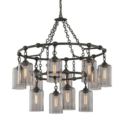 Gotham 12Lt Pendant Large Aged Silver-Troy Lighting-TROY-F4425-Pendants-1-France and Son