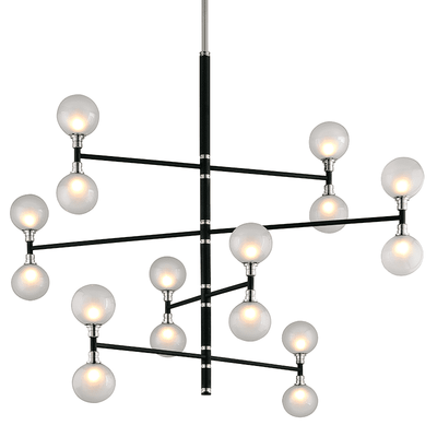 Andromeda 16Lt Chandelier 4 Tier Large Carbide Black And Polished Nickel-Troy Lighting-TROY-F4827-Chandeliers-1-France and Son
