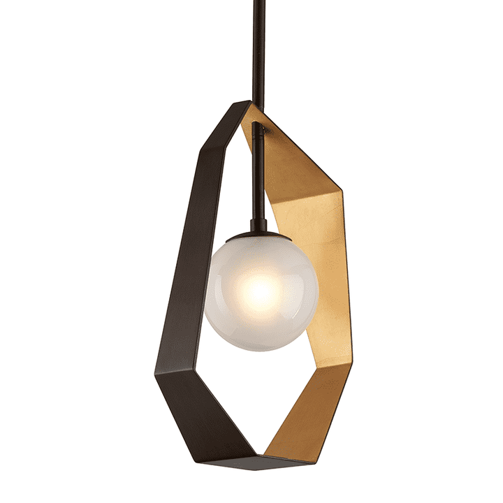 Origami 1Lt Pendant-Troy Lighting-TROY-F5523-PendantsBronze With Gold Leaf-Small-8-France and Son