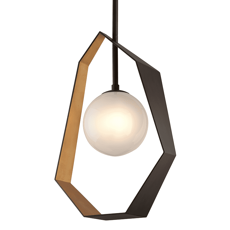 Origami 1Lt Pendant Large Bronze With Gold Leaf-Troy Lighting-TROY-F5525-Pendants-1-France and Son