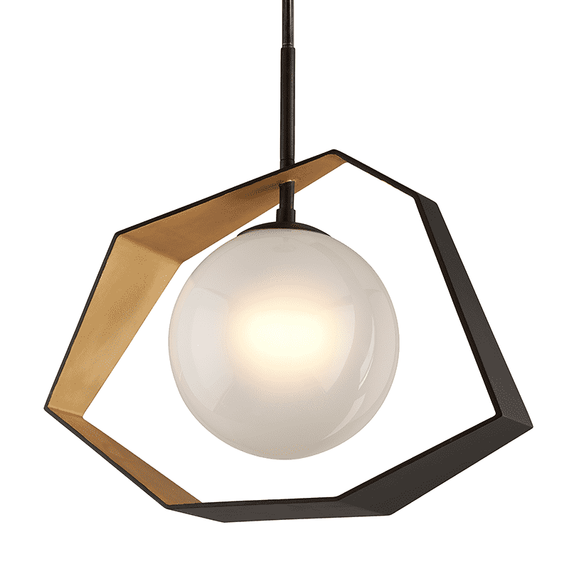 Origami 1Lt Pendant Dining Bronze With Gold Leaf-Troy Lighting-TROY-F5526-Pendants-1-France and Son
