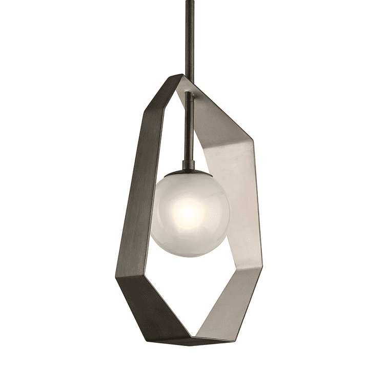 Origami 1Lt Pendant-Troy Lighting-TROY-F5533-PendantsGraphite With Silver Leaf-Small-9-France and Son