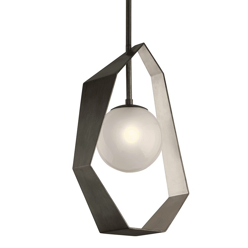 Origami 1Lt Pendant-Troy Lighting-TROY-F5534-PendantsGraphite With Silver Leaf-Medium-7-France and Son