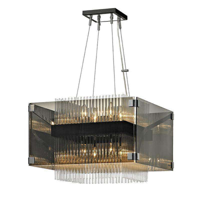 Apollo 8Lt Chandelier Dark Bronze Polished Chrome-Troy Lighting-TROY-F5905-Chandeliers-1-France and Son
