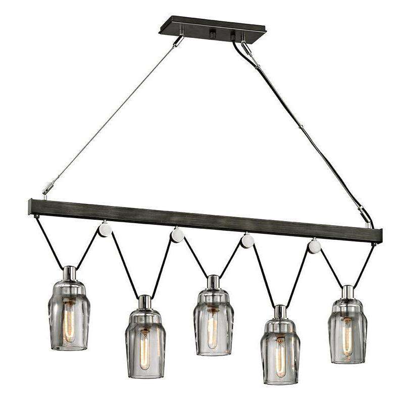 Citizen 5Lt Island Graphite And Polished Nickel-Troy Lighting-TROY-F5995-Pendants-1-France and Son