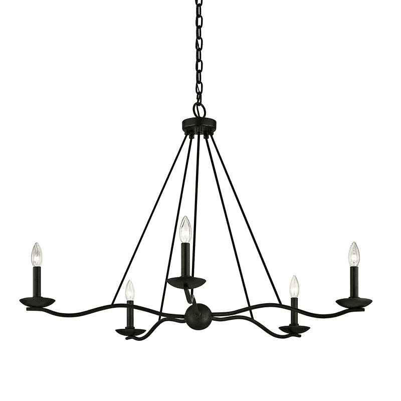 Sawyer 5Lt Chandelier Iron-Troy Lighting-TROY-F6305-Chandeliers-1-France and Son